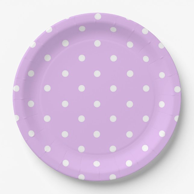 Purple Polka Dot Paper Plate (Front)