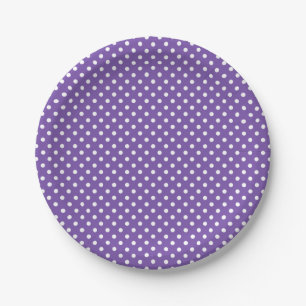 Purple polka dot paper plates party supplies
