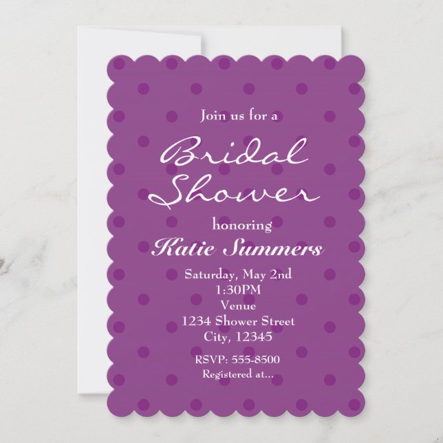 Purple Polka Dot Party ANY EVENT Invitation (Front)