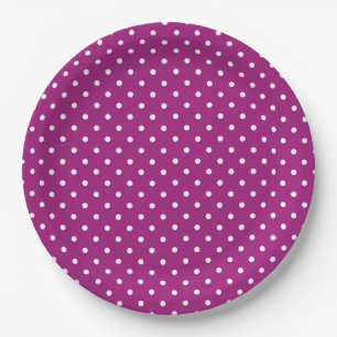 Purple Polka Dot Pattern Paper Plate