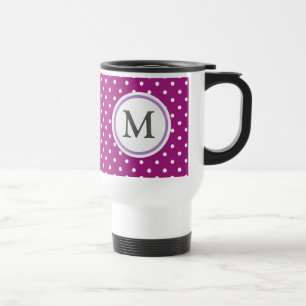 Purple Polka Dot Pattern Travel Mug