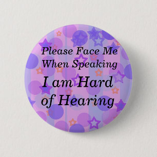Purple Polka Dot Please Face Me Button