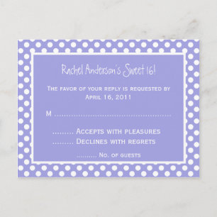 Purple Polka Dot RSVP Postcard