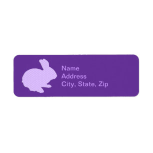 Purple Polka Dot Silhouette Bunny Address Labels