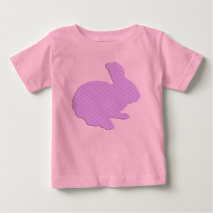 Purple Polka Dot Silhouette Easter Bunny Shirt