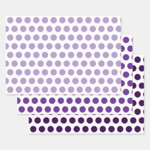 PURPLE POLKA DOT STYLISH SIMPLE MODERN MINIMAL WRAPPING PAPER SHEET