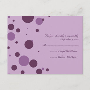 Purple Polka Dot Wedding Invitation RSVP