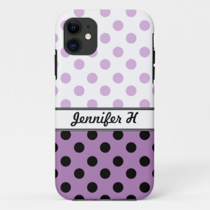 Purple Polka Dots and Black iPhone 5 Case