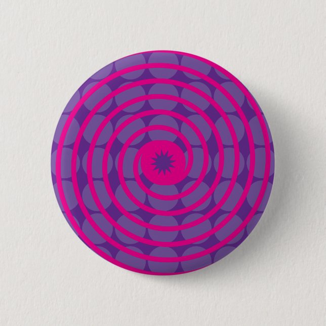 Purple Polka Dots and Pink Swirls Pattern 6 Cm Round Badge (Front)