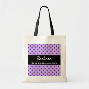 Purple Polka Dots Bridesmaid Custom Wedding Gift 1 Tote Bag