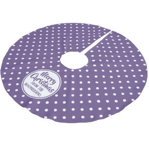 Purple Polka Dots Christmas Tree Skirt