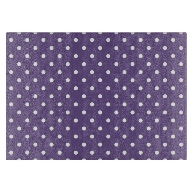 Purple Polka Dots Cutting Board (Front)