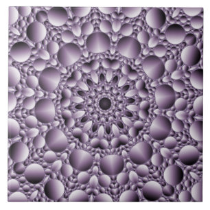 Purple Polka Dots Decorative Ceramic Tile