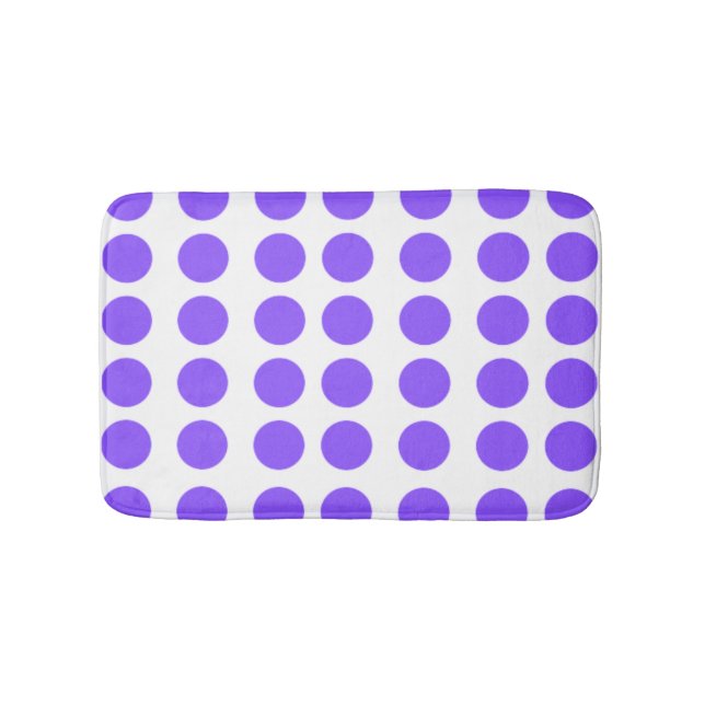 Purple Polka Dots Design Bath Mat (Front)