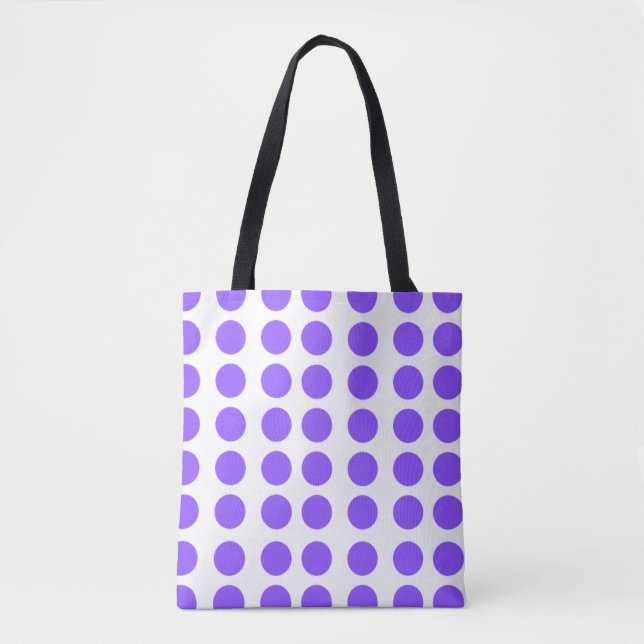 Purple Polka Dots Design Tote Bag (Front)