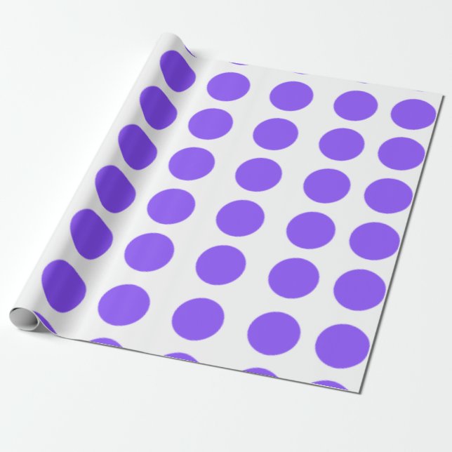 Purple Polka Dots Design Wrapping Paper (Unrolled)