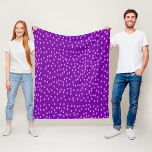 Purple Polka Dots Fleece Blanket