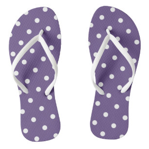 Purple Polka Dots Flip Flops