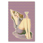 purple polka dots martini rockabilly pin up girl