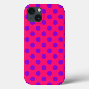 Purple polka dots on cerise Case-Mate iPhone case