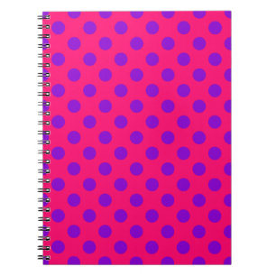 Purple polka dots on cerise notebook