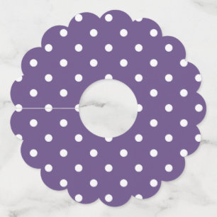 Purple Polka Dots Paper Wine Glass Tags