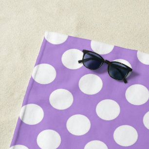 Purple Polka Dots, Polka Dot Pattern, Dots, Dotted Beach Towel