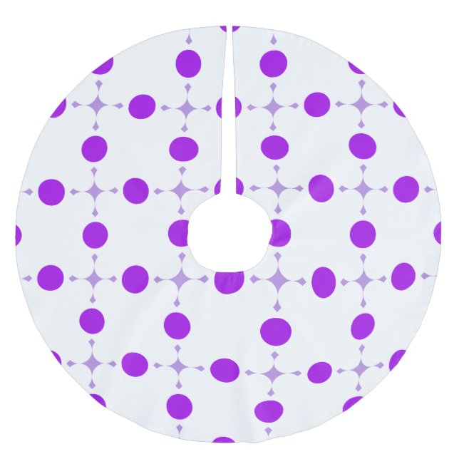 Purple Polka Dots, Polka Dot Pattern, Dots, Dotted Brushed Polyester Tree Skirt (Front)