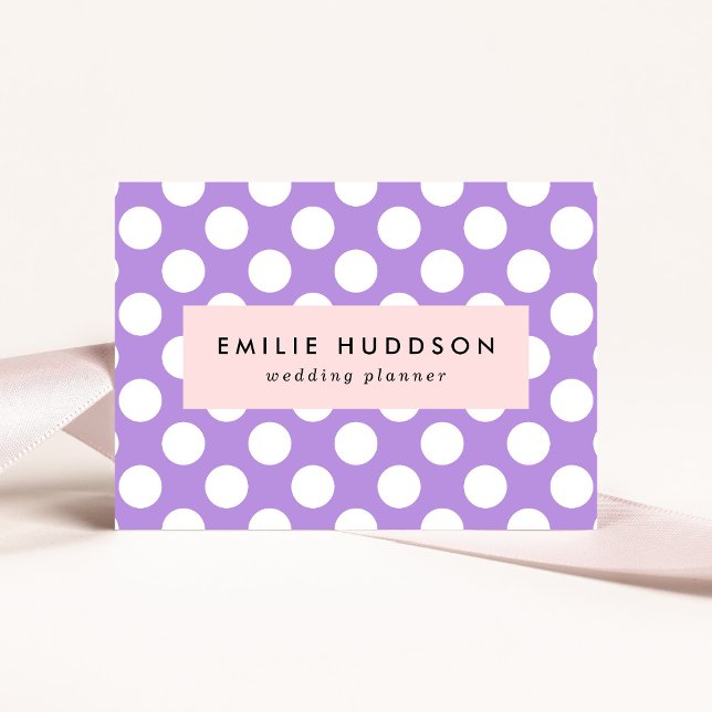 Purple Polka Dots, Polka Dot Pattern, Dots, Dotted Business Card (Creator Uploaded)