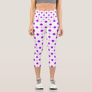 Purple Polka Dots, Polka Dot Pattern, Dots, Dotted Capri Leggings