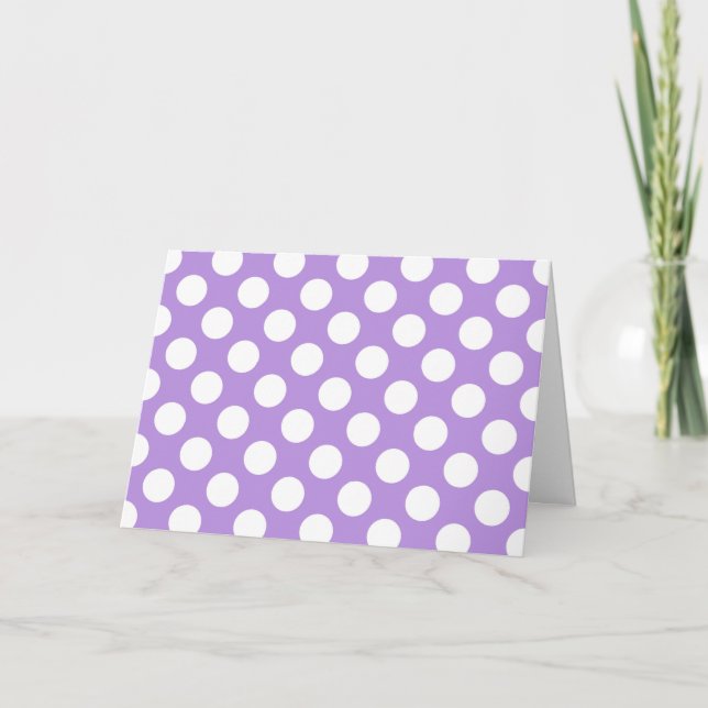 Purple Polka Dots, Polka Dot Pattern, Dots, Dotted Card (Front)