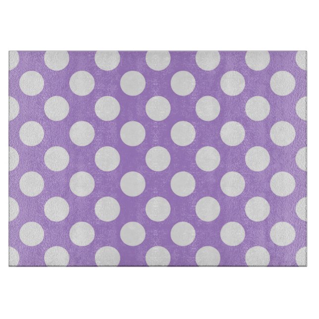 Purple Polka Dots, Polka Dot Pattern, Dots, Dotted Cutting Board (Front)