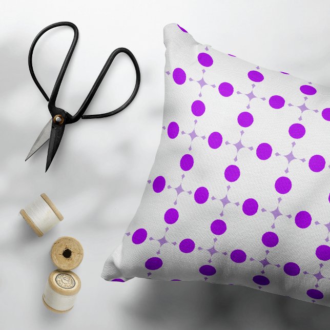 Purple Polka Dots, Polka Dot Pattern, Dots, Dotted Decorative Cushion (Creator Uploaded)