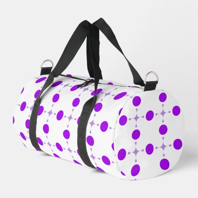 Purple Polka Dots, Polka Dot Pattern, Dots, Dotted Duffle Bag (Left Corner)