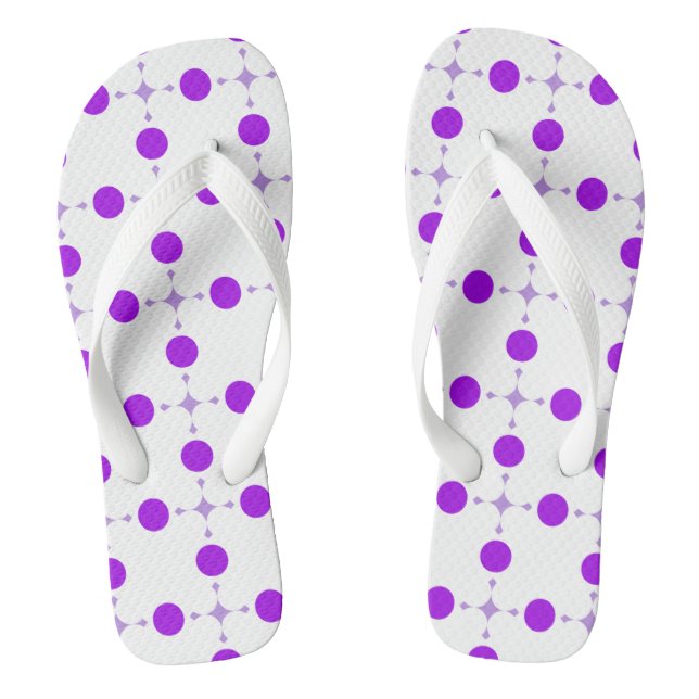 Purple Polka Dots, Polka Dot Pattern, Dots, Dotted Flip Flops (Footbed)
