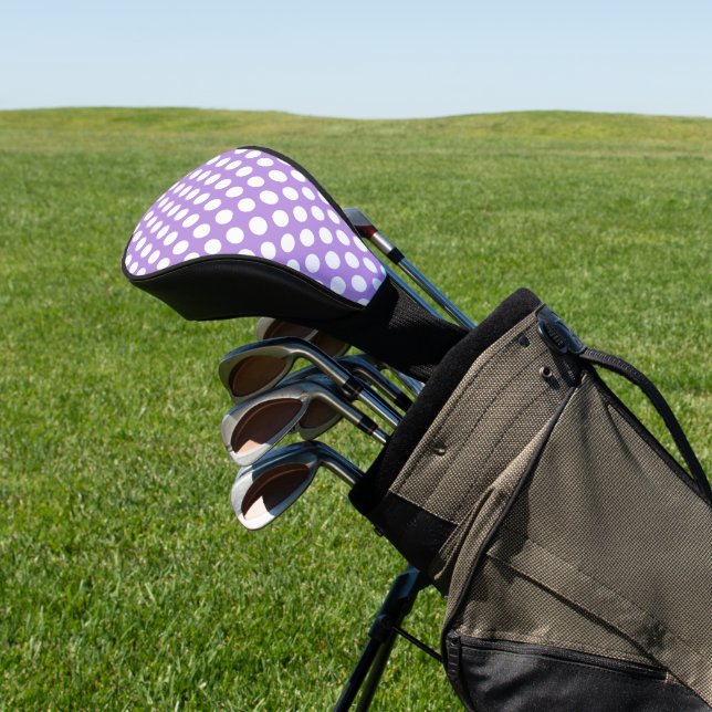 Purple Polka Dots, Polka Dot Pattern, Dots, Dotted Golf Head Cover (In Situ)