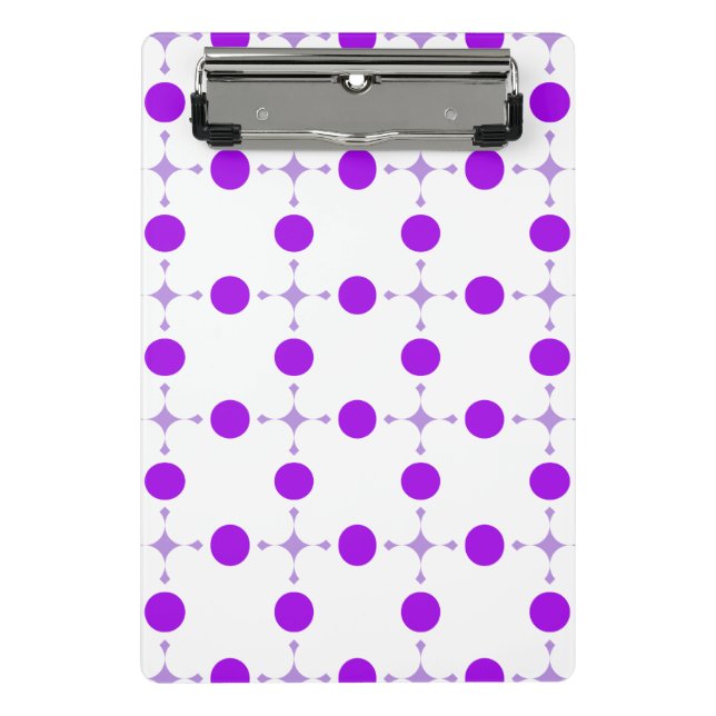 Purple Polka Dots, Polka Dot Pattern, Dots, Dotted Mini Clipboard (Front)