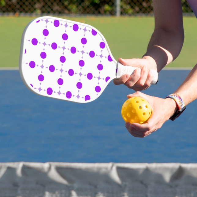 Purple Polka Dots, Polka Dot Pattern, Dots, Dotted Pickleball Paddle (Insitu)