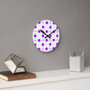 Purple Polka Dots, Polka Dot Pattern, Dots, Dotted Round Clock