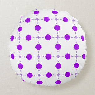 Purple Polka Dots, Polka Dot Pattern, Dots, Dotted Round Cushion