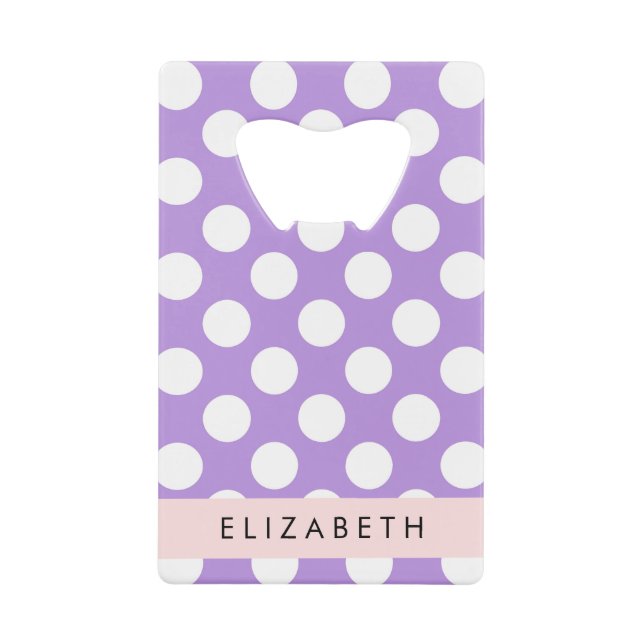 Purple Polka Dots, Polka Dot Pattern, Your Name (Front)
