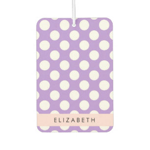 Purple Polka Dots, Polka Dot Pattern, Your Name Car Air Freshener