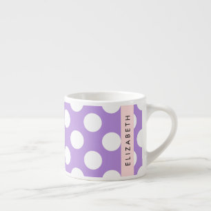 Purple Polka Dots, Polka Dot Pattern, Your Name Espresso Cup