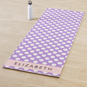 Purple Polka Dots, Polka Dot Pattern, Your Name Yoga Mat