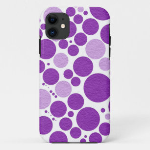 Purple polka dots seamless texture wall background iPhone 11 case