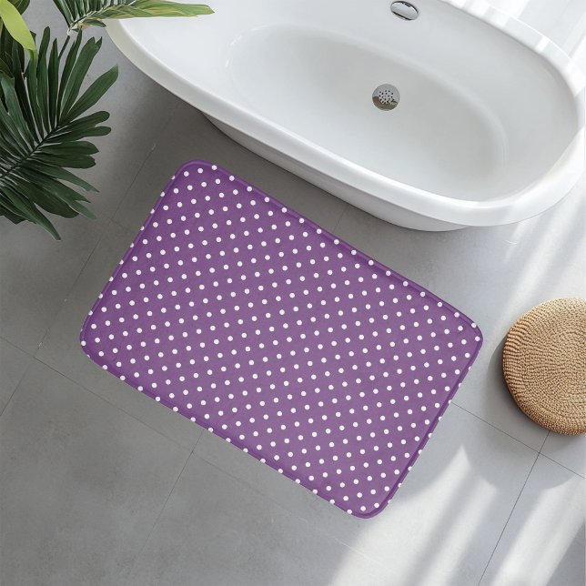 Purple Polka Dots Small Bath Mat (Creator Uploaded)