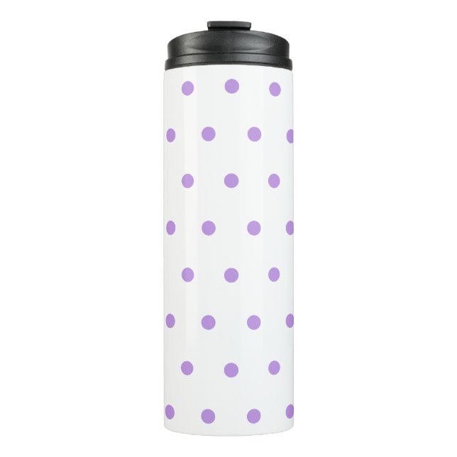 Purple Polka Dots Thermal Tumbler (Front)