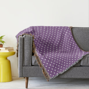 Purple Polka Dots Throw Blanket