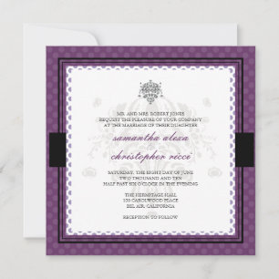 Purple polka dots wedding invitations/purple invitation