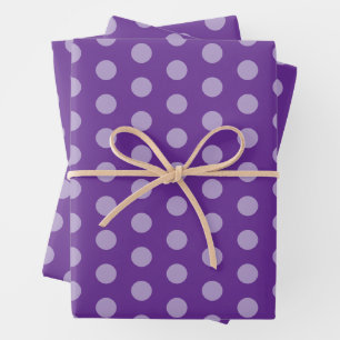 Purple Polka Dots Wrapping Paper Sheet
